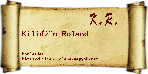 Kilián Roland névjegykártya